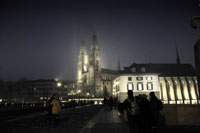Abendnebel Nebel in Zürich