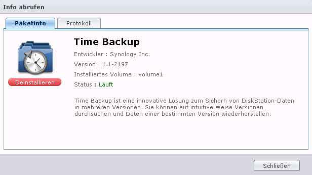 Synology Time Backup Packet